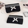 Black Lace Bow Makeup Bag Large Capacity Toiletry Bag Travel Cosmetic Organizer Cute Korean Portable Pouch For Women
