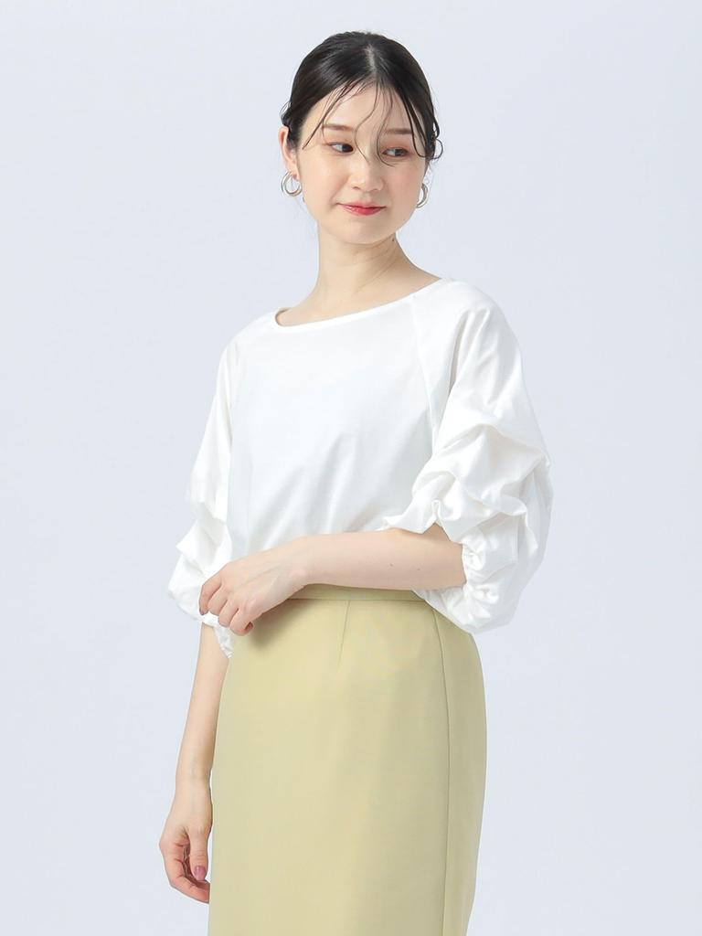 Beams Heart Tee Tuck Sleeve Pullover One Size S/S Women's Off-White