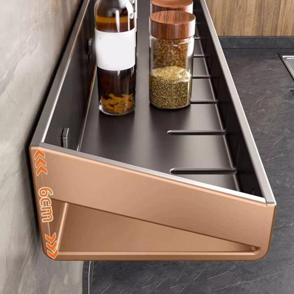 Wall Mounted Spice Storage Rack Non-Punching Condiment Rack  Bathroom
