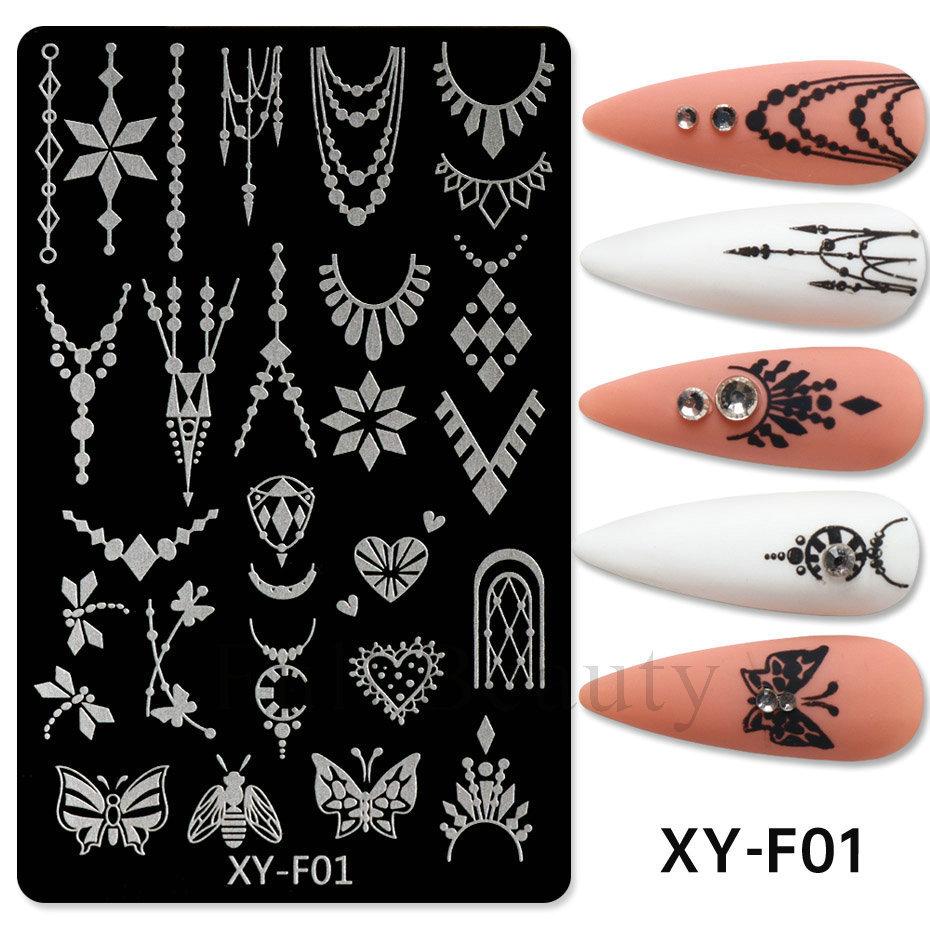 Valentine'S Day Nail Art Steel Plate Grid Series Love English Butterfly Dandelion Nail Art Printing Board