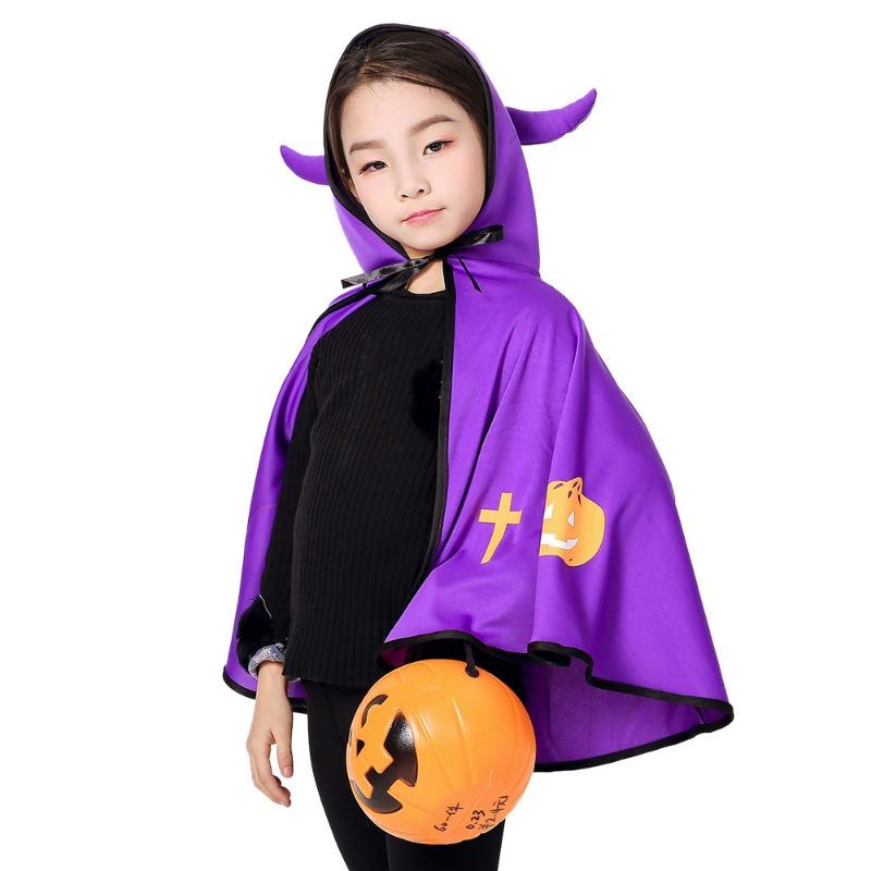 Halloween Cape, Children's Fancy Dress Party Demon Horn Cape Cape Cosplay Witch Dress Up Costume