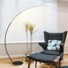 Minimalist Curved LED Floor Lamp for Living Room Art Showrooms