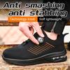 Mode Drehbarer Knopf Neue Sicherheitsarbeitsschuhe Herren Anti-Smash Anti-Puncture Unzerstörliche Sicherheits-Schutzstiefel für Herren