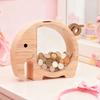 Wooden Elephant Piggy Bank Kids Coin Bank Savings Jar with Transparent Window Cute Unbreakable Money Box Birthday Gift for Boys Girls