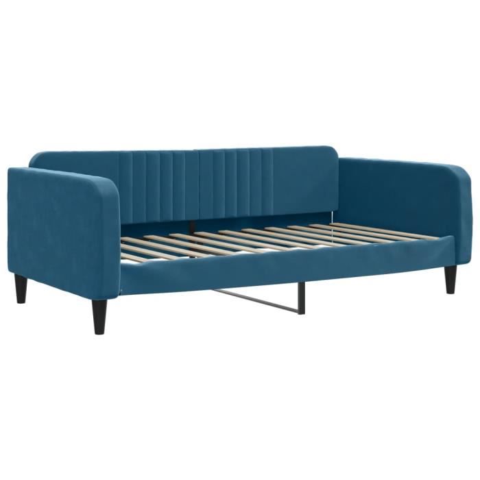 VidaXL Lit de jour avec matelas bleu 100x200 cm velours 3197045