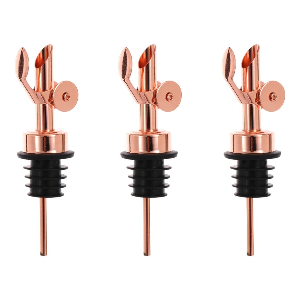 Automatic Closing Wine Pour Spouts 3Pcs Nonrust Steel Oil Dispenser For Kitchens Bar Universal Fit Drip Cover