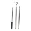 Extendable Clothes Rod 35 51 Inch Stainless Steel with S Hook for Ceiling or Wall Mount Suitable for Indoor and Outdoor Use