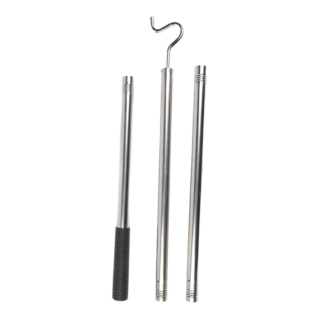 Extendable Clothes Rod 35 51 Inch Stainless Steel with S Hook for Ceiling or Wall Mount Suitable for Indoor and Outdoor Use