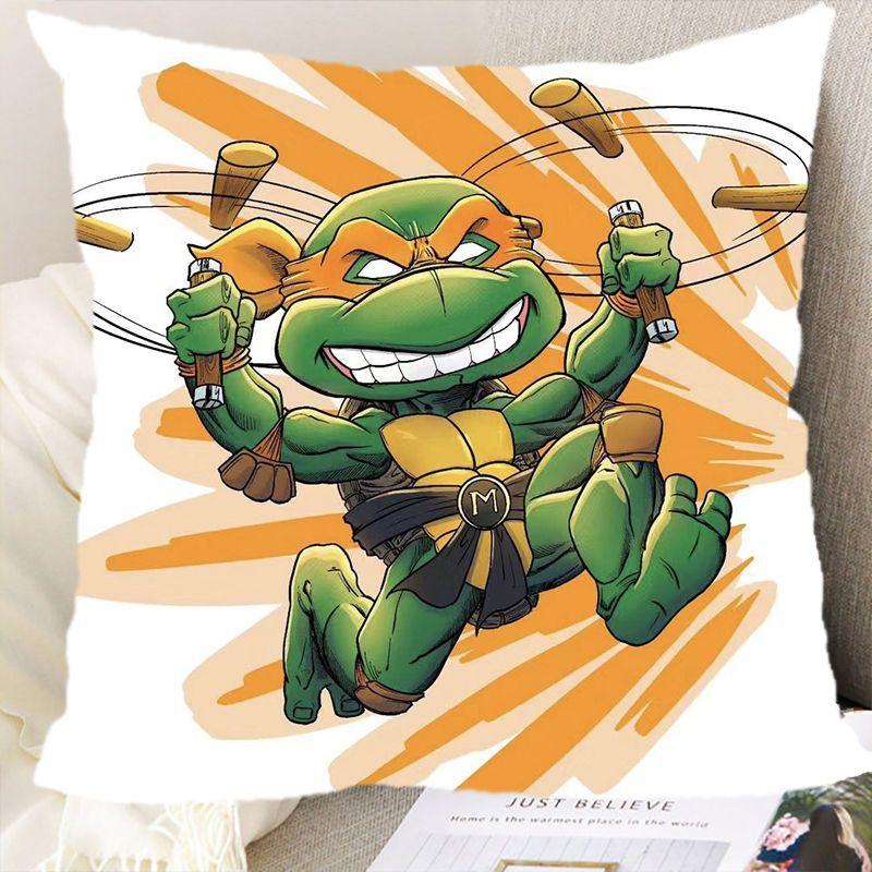 

Подушка Черепашки-ниндзя Классический мультфильм Периферия Автомобильная подушка для дивана Спинка Подарок на день рождения Подушка для спальни в общежитии linen-45x45cm double-sided [without pillow core]