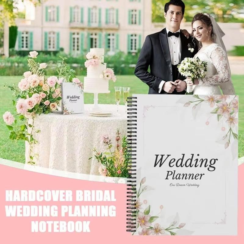 Bridal Wedding Planner Hardcover Engagement Notebook For Newly Engaged Couples Brides (as the picture,Other)