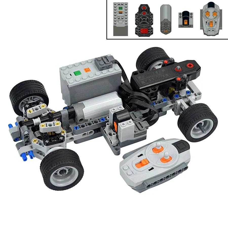 MOC High-Tech Drive Car Front Back Suspension Steering System Differential Kit Compatible Servo Motor Building Block Toy Brick