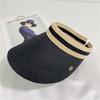 Summer Internet Celebrity Alphabet Empty Top Hat Children Sun Hat Versatile Sunscreen Face Cover Trendy Topless Straw Hat Sun Hat