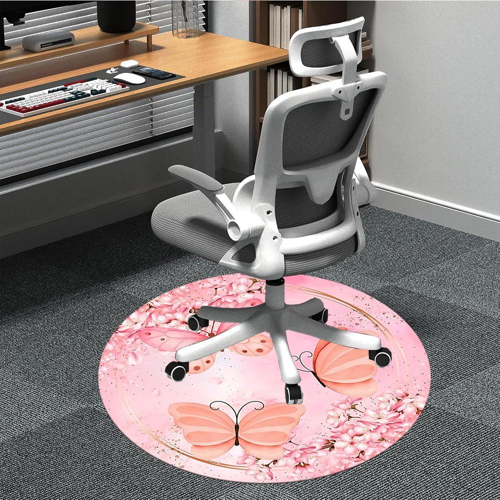 

1pc Butterflies Flowers Carpet for Office, Non-slip, Soft and Durable Office Rug, Perfect for Office yy260128025 80cm by 80cm