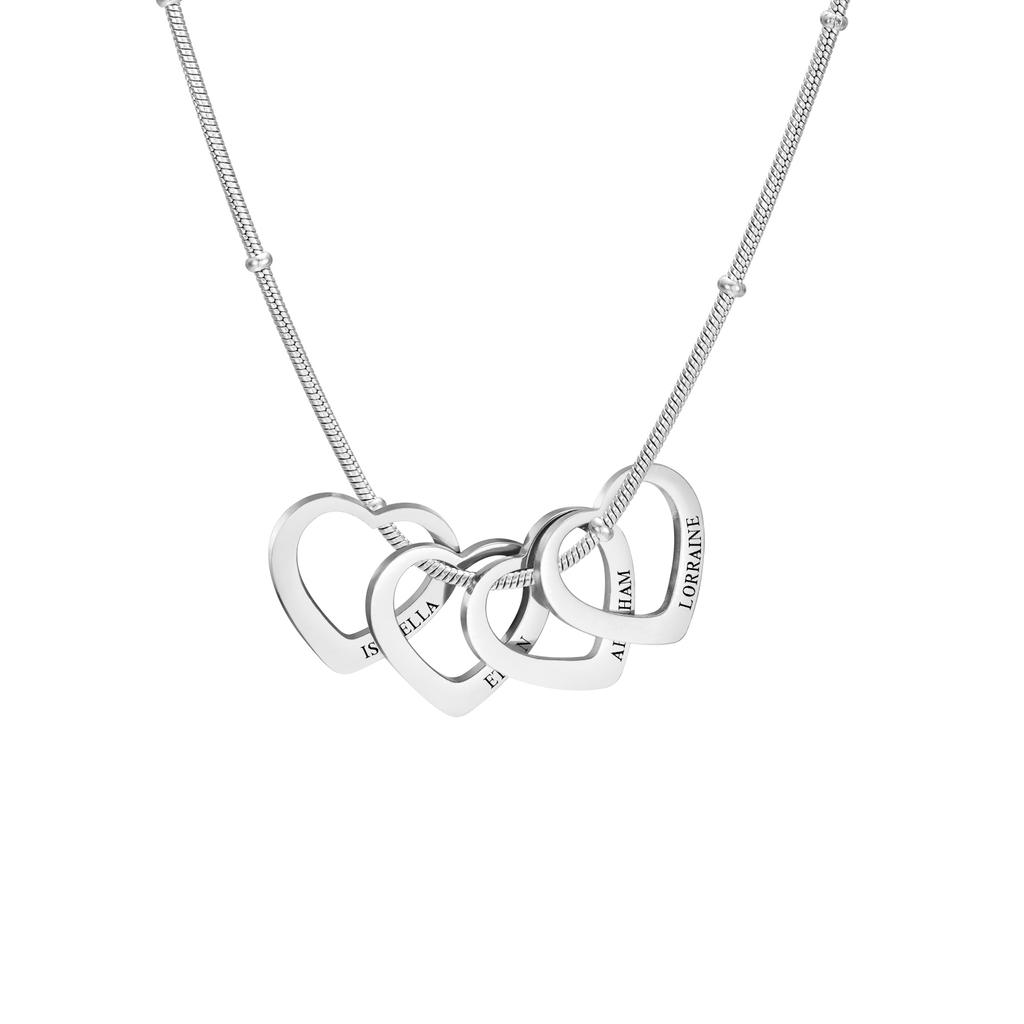 Cazador Custom Name Hearts Necklaces for Women Personalized Pendant Snake Chain Stainless Steel Jewelry Gift 2026