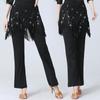 Pantalons Sexy à Franges Sequins pour Femmes Danse en Ligne Samba Latine Salsa Carré Gitba Vêtements de Danse Pantalons Scintillants