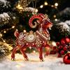 Acrylic Goat Pendant 2D Flat Christmas Tree Ornament New Zodiac Goat Souvenir  Holiday Party Decor