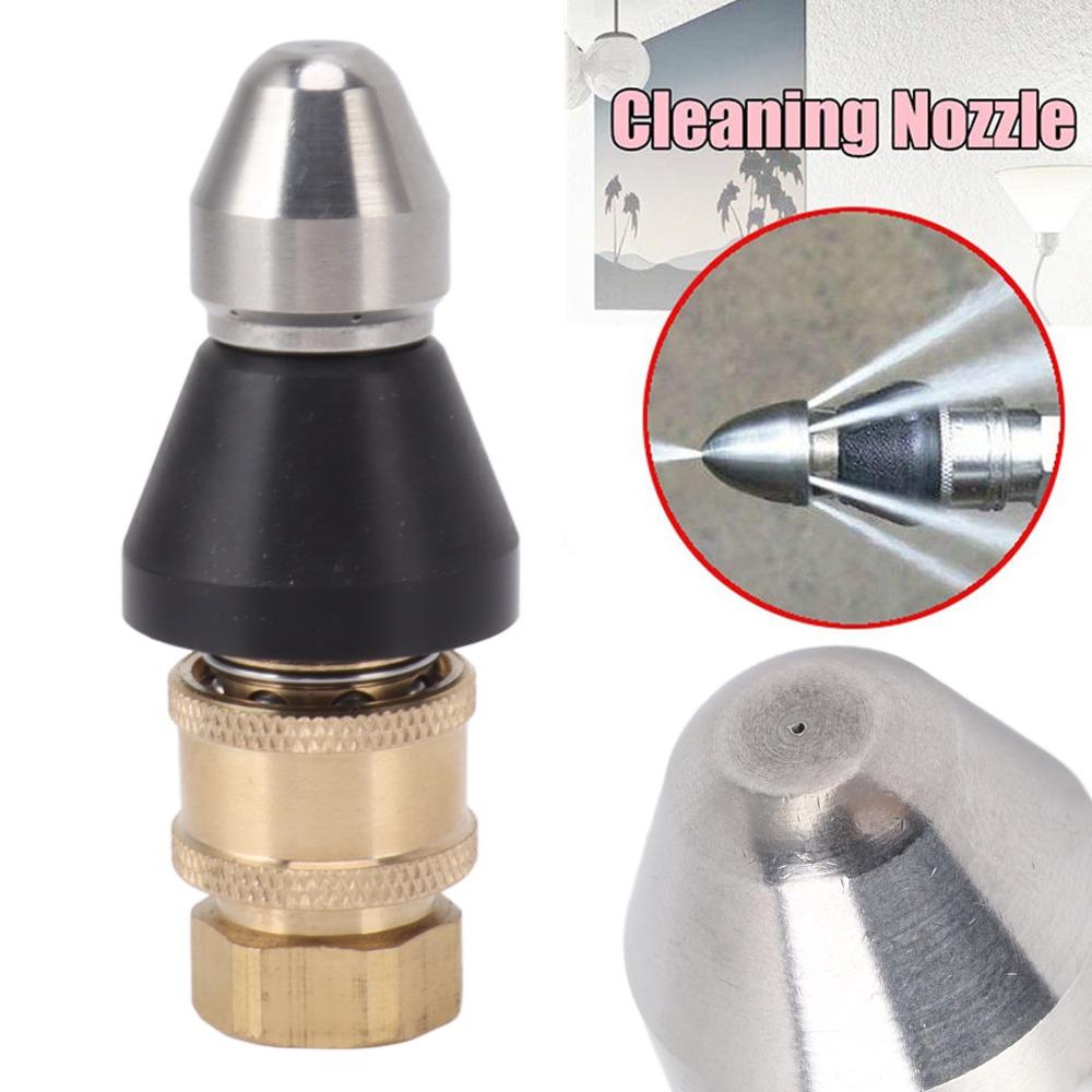 Stainless Steel Sewer Jetter Nozzle Quick Connect Drain Cleaning Jetter Pipe Blockage Removal