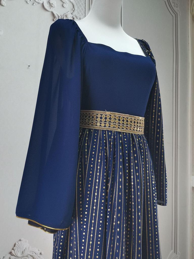 4067 Moda Dubajska: Nowy Styl Arabska Szata z Europejskim i Amerykańskim Hot Stampingiem Floralnym