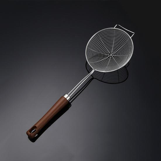 Skimmer Spoon Pasta Strainer with Long Handle Stainless Steel Wire Mesh Colander for Frying And Boiling Heat-Resistant Kitchen Tool for Draining And