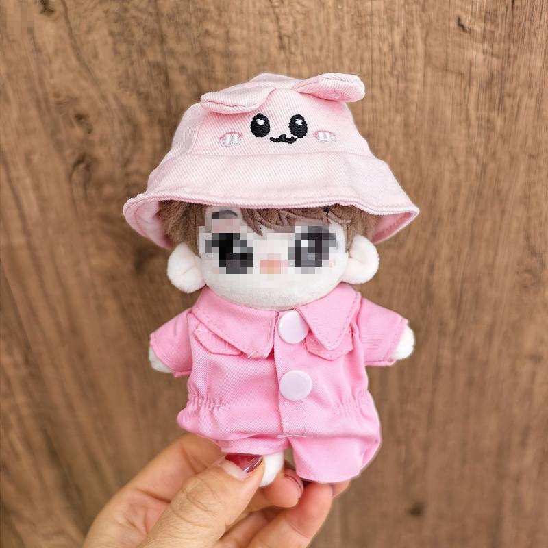 [Cloth Only] 10CM Cotton Doll Super Cute Cartoon Clothes Work Pants Hat and Accessories Fashion Series for Age 14+