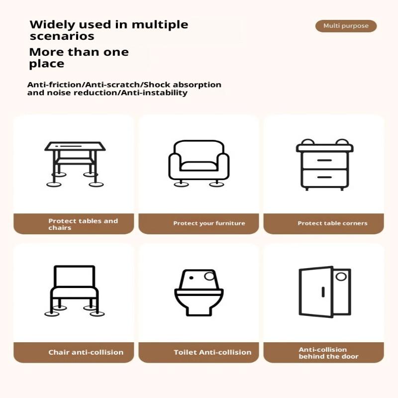 Non Slip Furniture Pads Self Adhesive Rubber Furniture Leg Protectors Heavy Duty Floor Protectors For Chairs Tables Sofas Floors