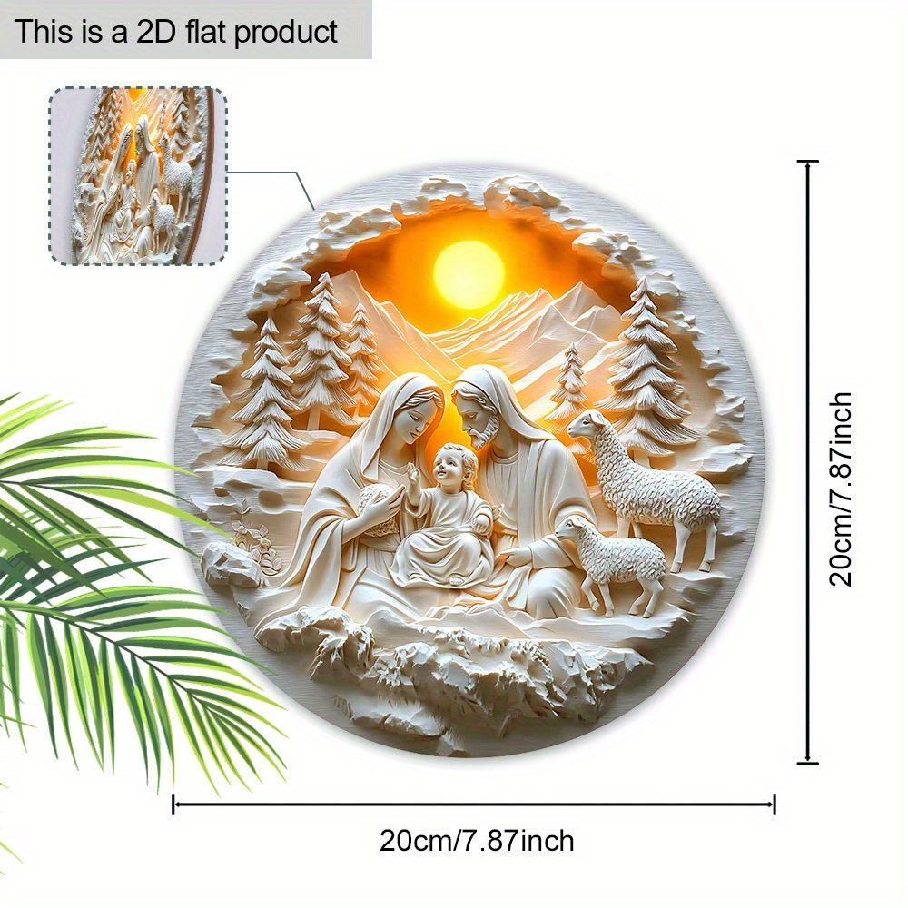 Holy night Nativity scene pendant, decoration of home walls or doors, 2d flat wooden, Christmas decoration, gifts for friends and family