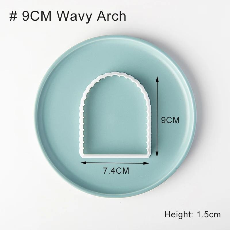 Square Arch Rectangle Cookie Cutter Mold Wavy Round Shaped Blessing Frame Fondant Cookie Cutting Die Baking Cake Decorating Tool