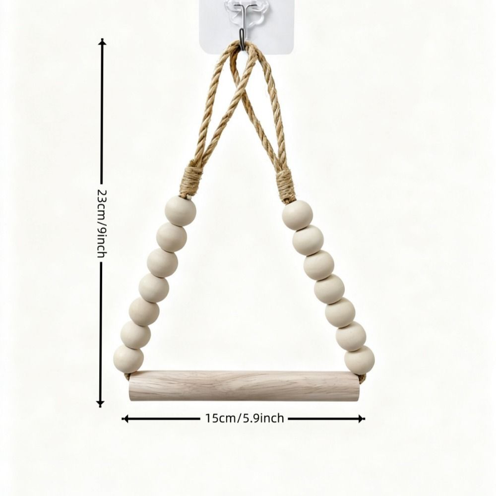 Nordic Style Wood Tissue Holder Handwoven Rope Roll Paper Holder Towel Display