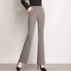 Houndstooth Slim Fit Women's Pants Slightly Flared Spring New High-waisted Slim Casual Mother Flared Trousers