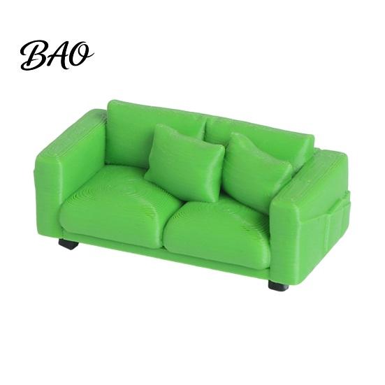 Kleine Dekorative Couch Miniatur-Couch, Winziges 2-Sitzer-Möbel Realistisches Mini-Zweisitzer-Sofa Maßstab für 1/12 Puppenhaus Wohnzimmer