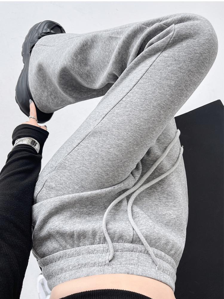 Pantaloni evazați retro americani pentru femei, toamnă, eleganti, pantaloni sport slim fit, gri, lungi, largi