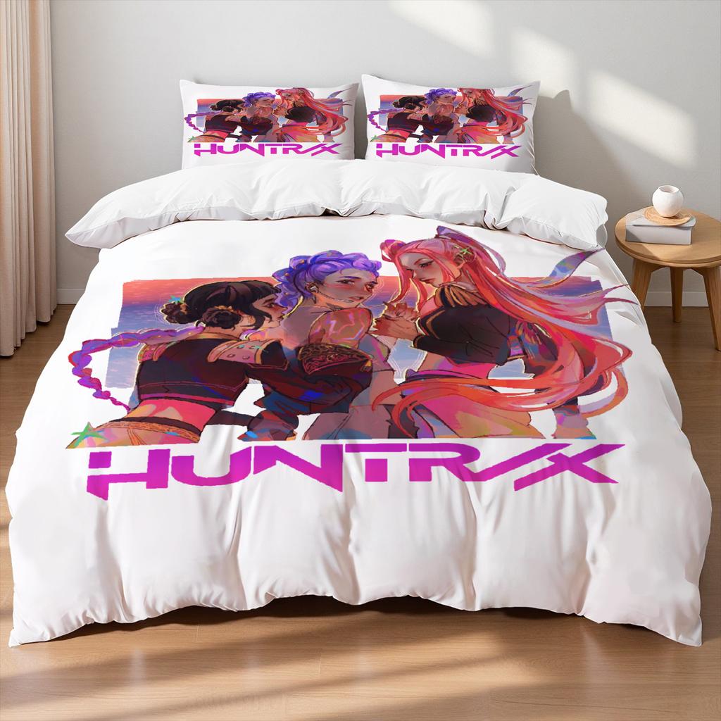 KPOP Lovci démonů Ložní souprava Queen King Size EU Jednolůžko Přikrývka Povlak na přikrývku Sady s povlaky na polštáře Pro dívky K narozeninám