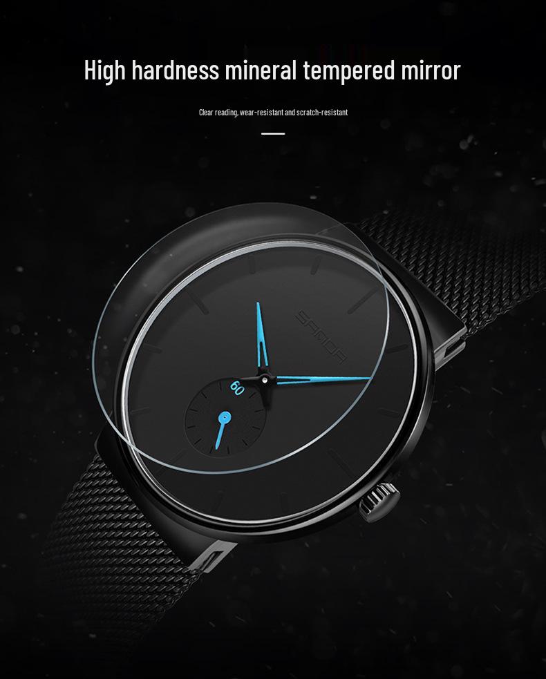 Sanda 1059 Wasserdichte Mesh-Armbanduhr Quarz für Herren und Damen