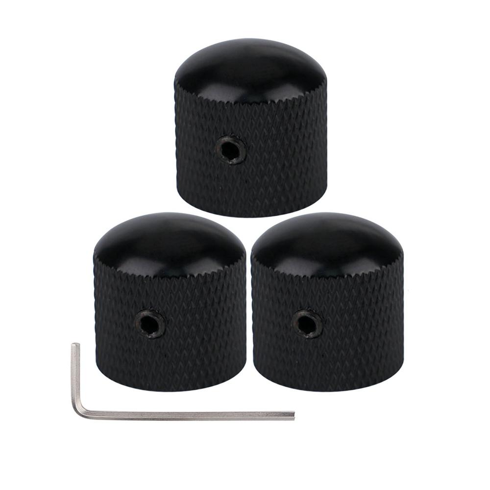 3pcs/4pcs Metal Dome Knobs Electric Bass Guitar Knobs Volume Tone Control Knobs with Wrench Bronze/BK/CR/GD/Black Nickel