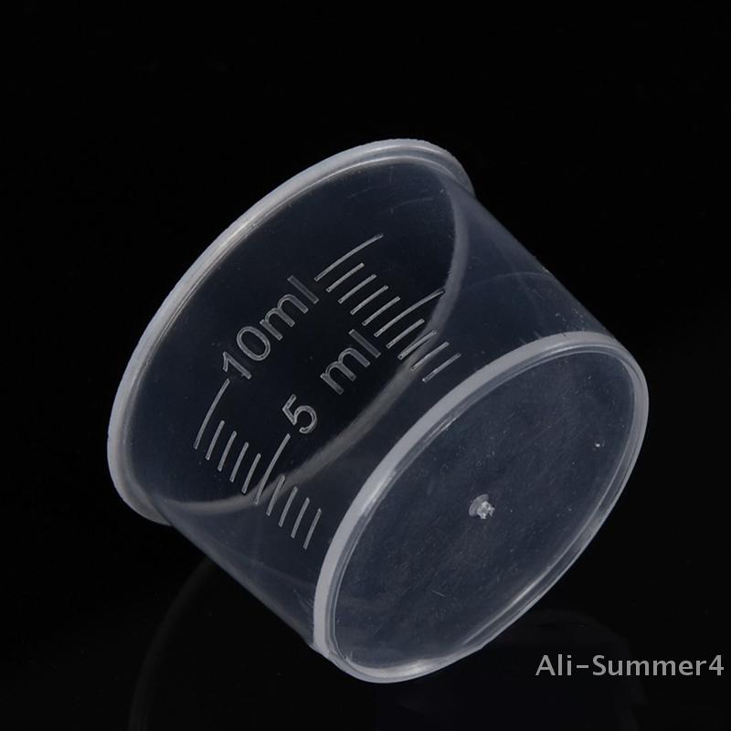 20Pcs 10ml Measuring Cup Clear Disposable Liquid Volumetric Measurement Cup Graduated Measure Beaker Kitchen Baking Tool