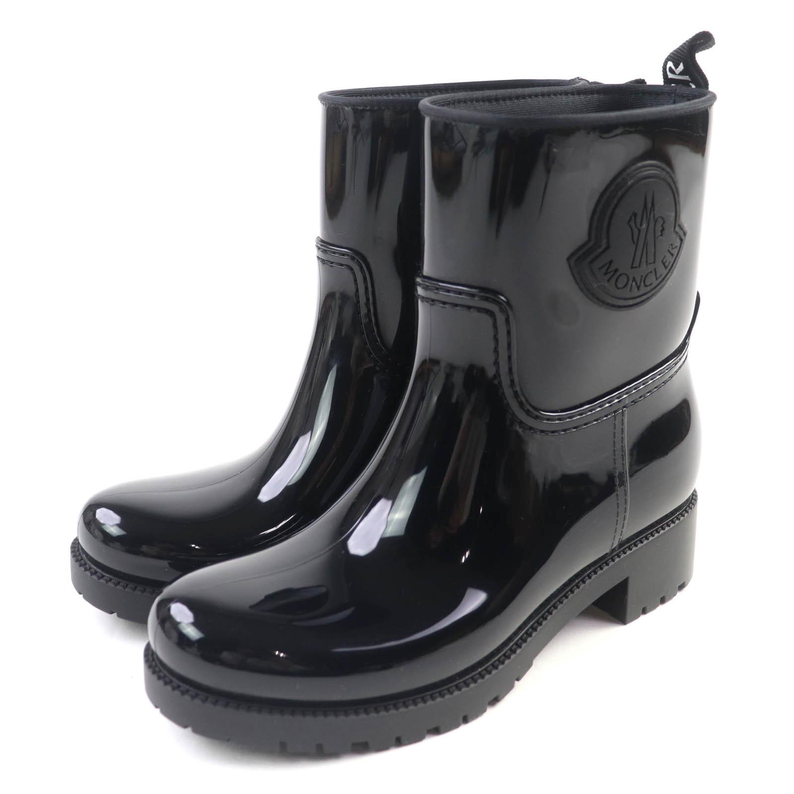 

MONCLER short boots GINETTE Rain boots with rubber logo patch black Women 36 Used