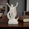 3D Printed Greek Goddess Figurine, Crescent Goddess Statue, Resin Sculpture Ornaments for Home Office Desktop Bookshelf Decorations
