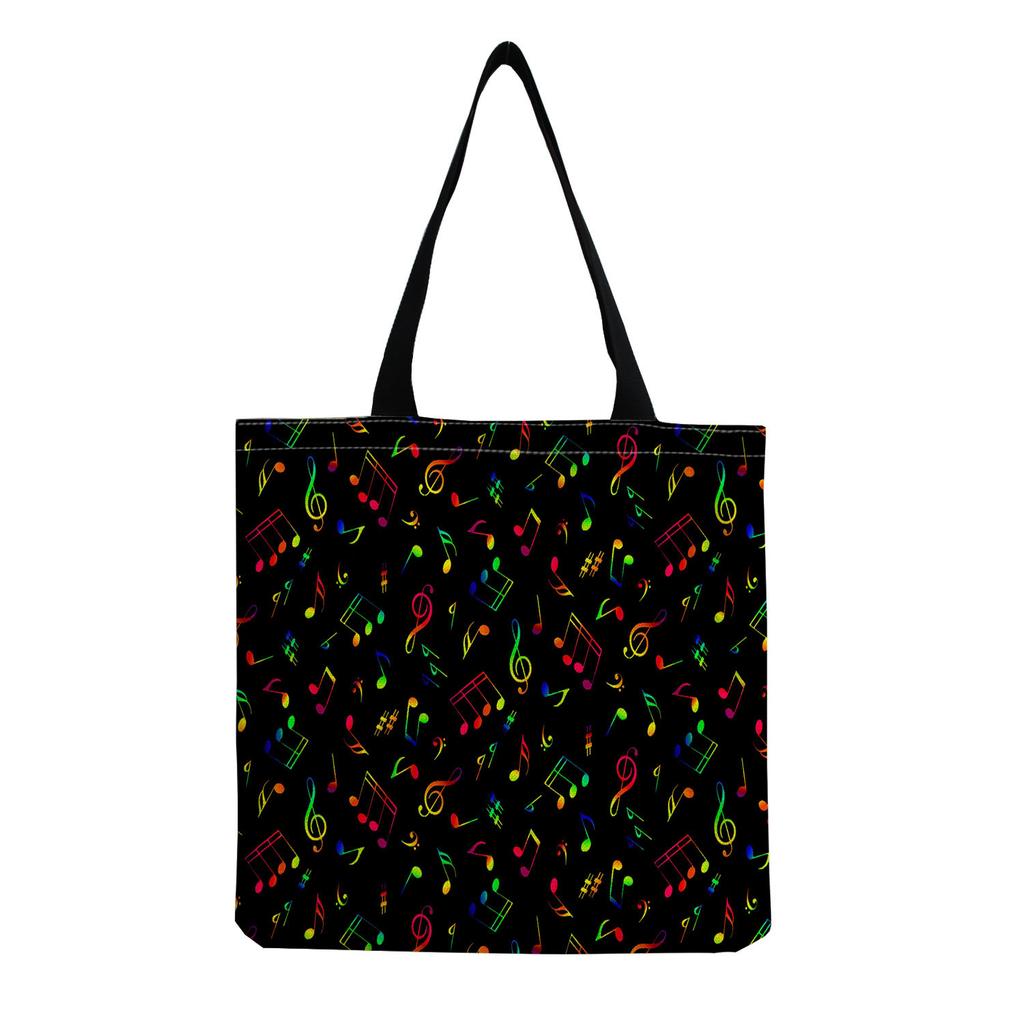 Sac Cabas Vintage en Lin pour Femme - Grande Capacité Sac à Bandoulière Imprimé Piano pour Usage Quotidien & Courses KTB