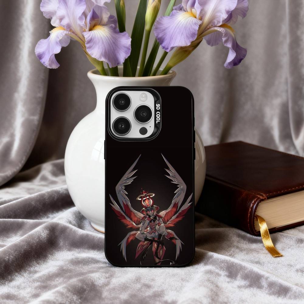 H-Hazbin H-Hotel L-Lucifer M-Magne Phone Case For iPhone17,16,15,14,13,12,11 Plus,Pro Max Black Candy silver phone case
