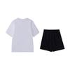 Li-Ning Fashion Loose Breathable Short Sleeve Top Comfortable Shorts Casual Sports Suit Men sets White Black W773-2+V236-1