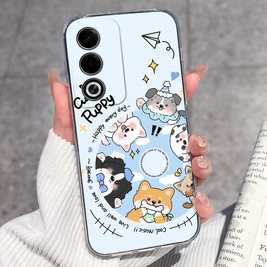 Für Oppo A3 A5 A1 Pro A3x AX5 AX5s A7 A8 Ace2 Luxuriöse Stoßfeste Handyhülle Niedliche Blumenmuster Transparenter TPU Schutz Rückseite Für Oppo Hülle