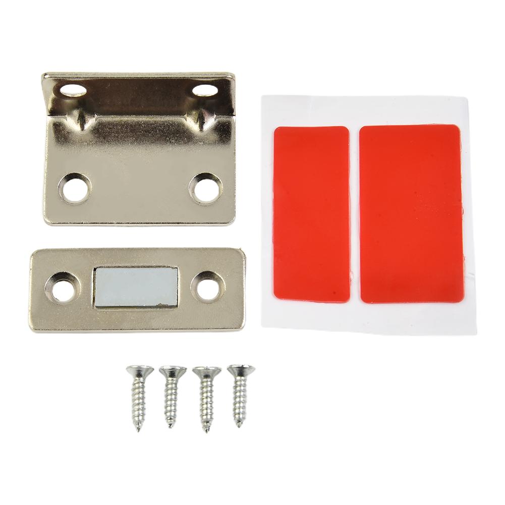 

1 Set Strong Magnetic Steel Catch Latch Kit For Ultra Thin For Door Cabinet Cupboard Closer Household Hardware Accessories серебряный