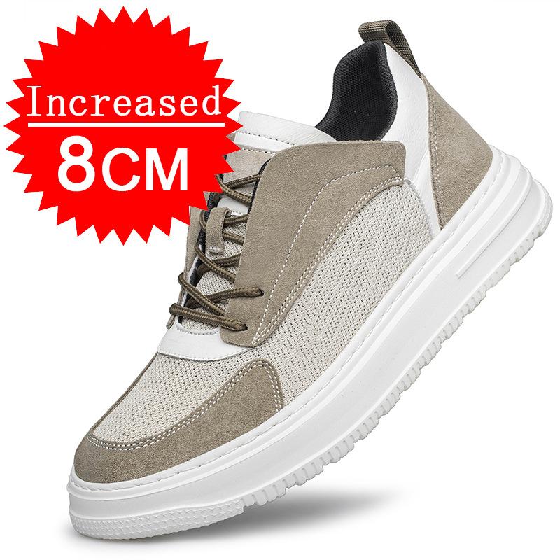 Outdoor Casual Shoes Genuine Leather Men Heightening Shoes Running Sport Shoes Retro Style Man Trainers Outdoor Shoes Size 36-47
