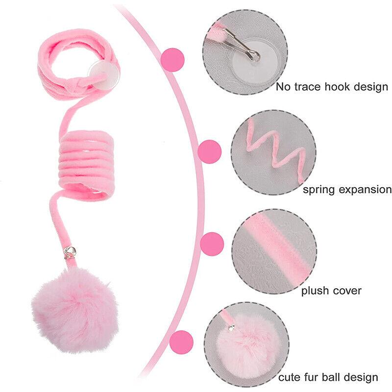 

Подвесная дверь, плюшевая игрушка для кошек, игрушки-тизеры, выдвижная интерактивная игрушка для кошек с колокольчиком