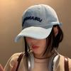 American-style Blue Denim Baseball Cap for Women, Summer Hat with Wide Brim, Suitable for Large Head Sizes, Makes the Face Look Smaller, Trendy