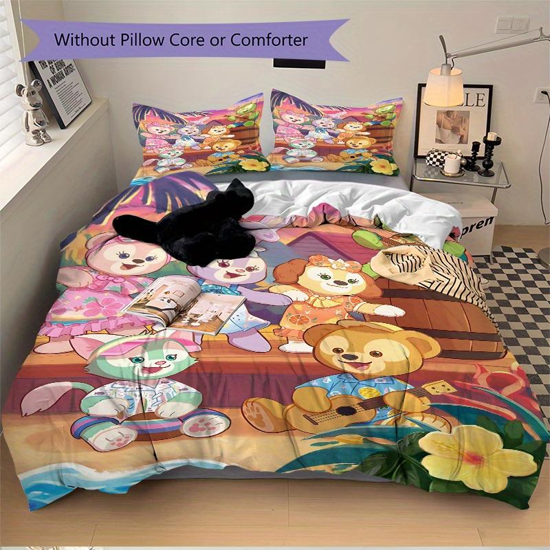 3pcs Duffy And Friends Printed Bedding Set,(Includes 1 Duvet Cover And 2 Pillowcases, Quilt Not Included) yy250814103