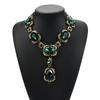 Exaggerated Jewelry Alloy Glass Crystal Collarbone Chain Temperament Popular Gemstone Water Drop Necklace