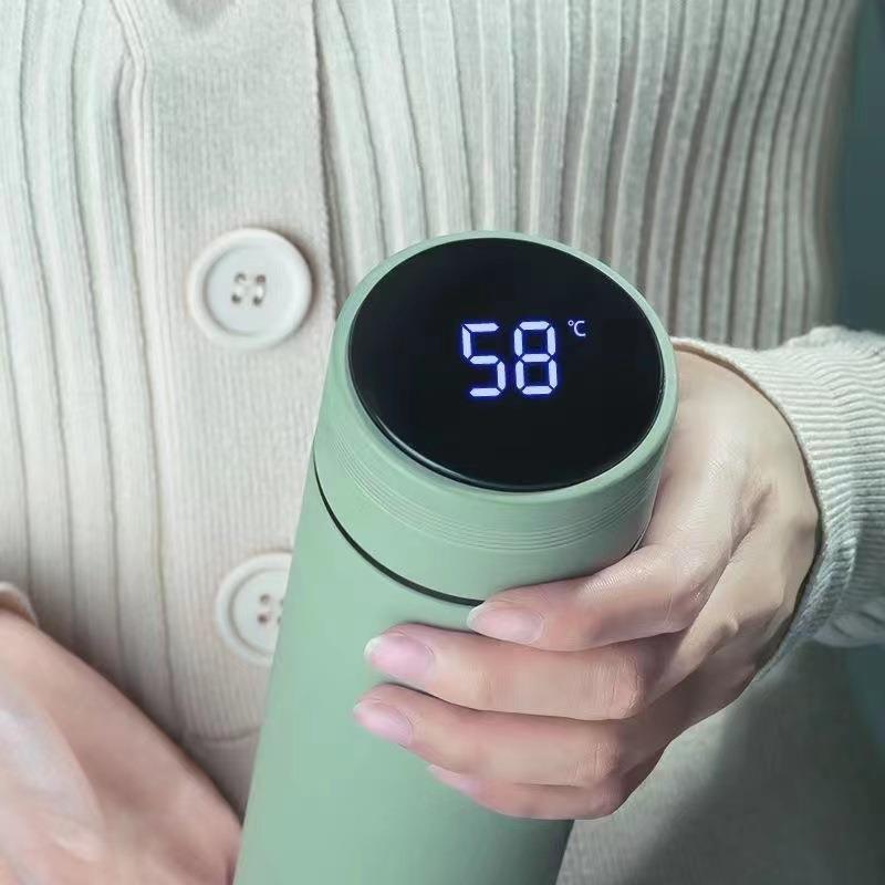 Korean Style 316 Stainless Steel Thermos with Smart Temperature Display – Unisex, Cute & Simple Design