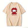 2026 New Hello Kitty Tee Soft Cotton Short Sleeve Crew Neck Cute Print Lightweight Summer Top for Women Daily Casual Wear