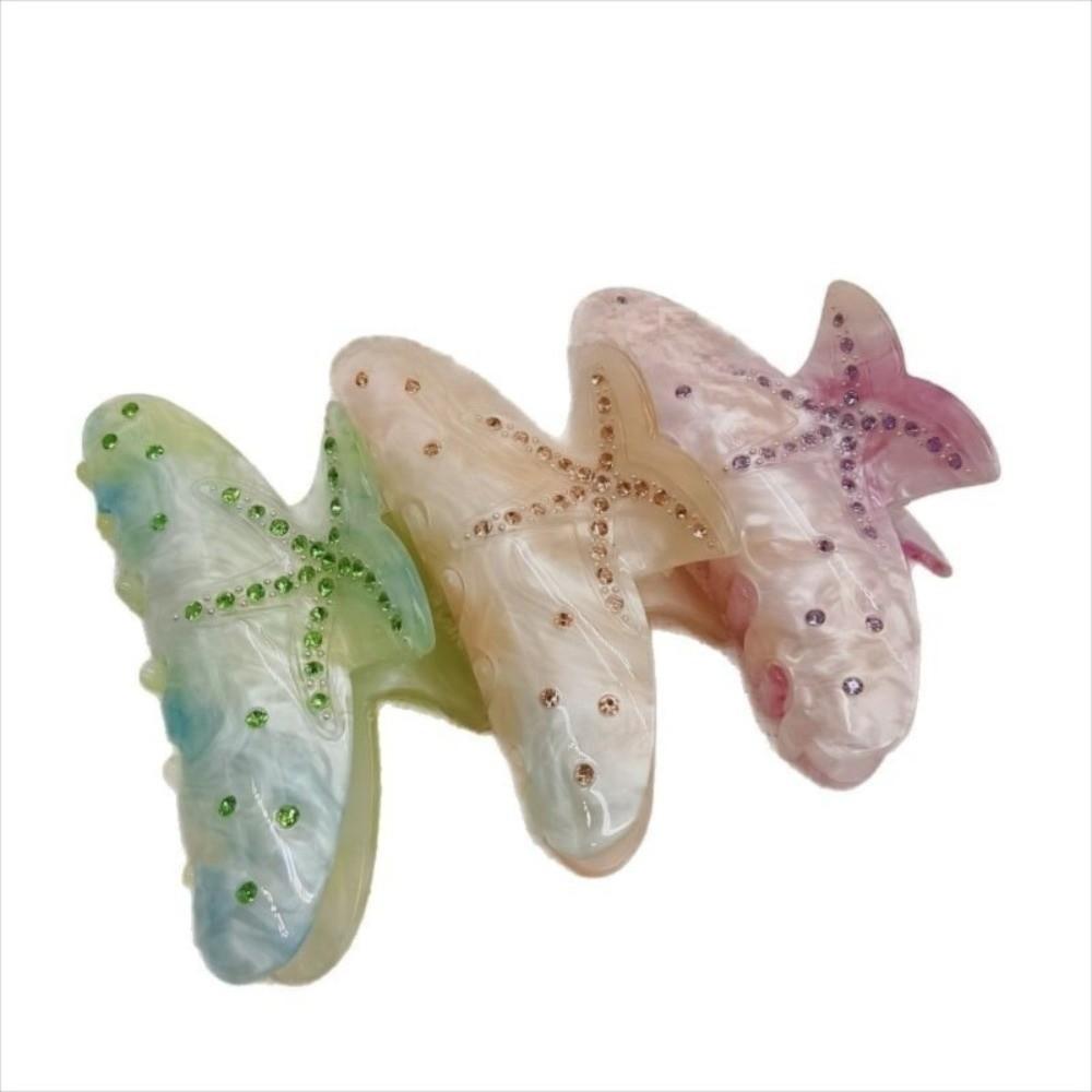 Fantasy Color Starfish Hair Clip Acetate Material Non Slip Hair Clip Beach Hair Clip Summer Season